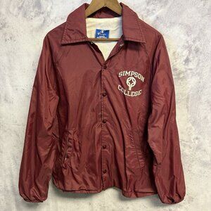 Vintage Champion Simpson College Jacket Mens Large Maroon Lined 90s USA